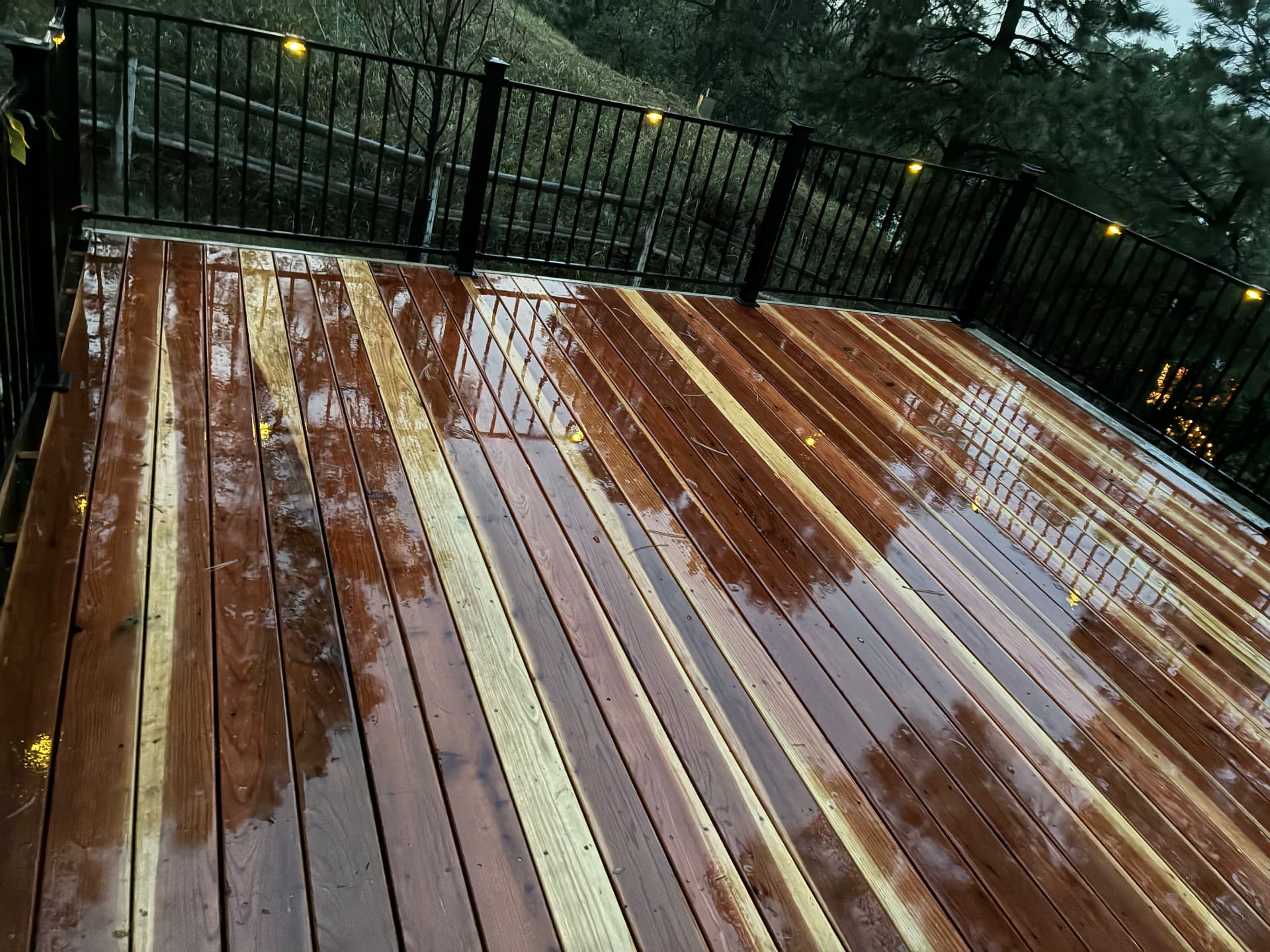 Deck area outside the sliding glass doors